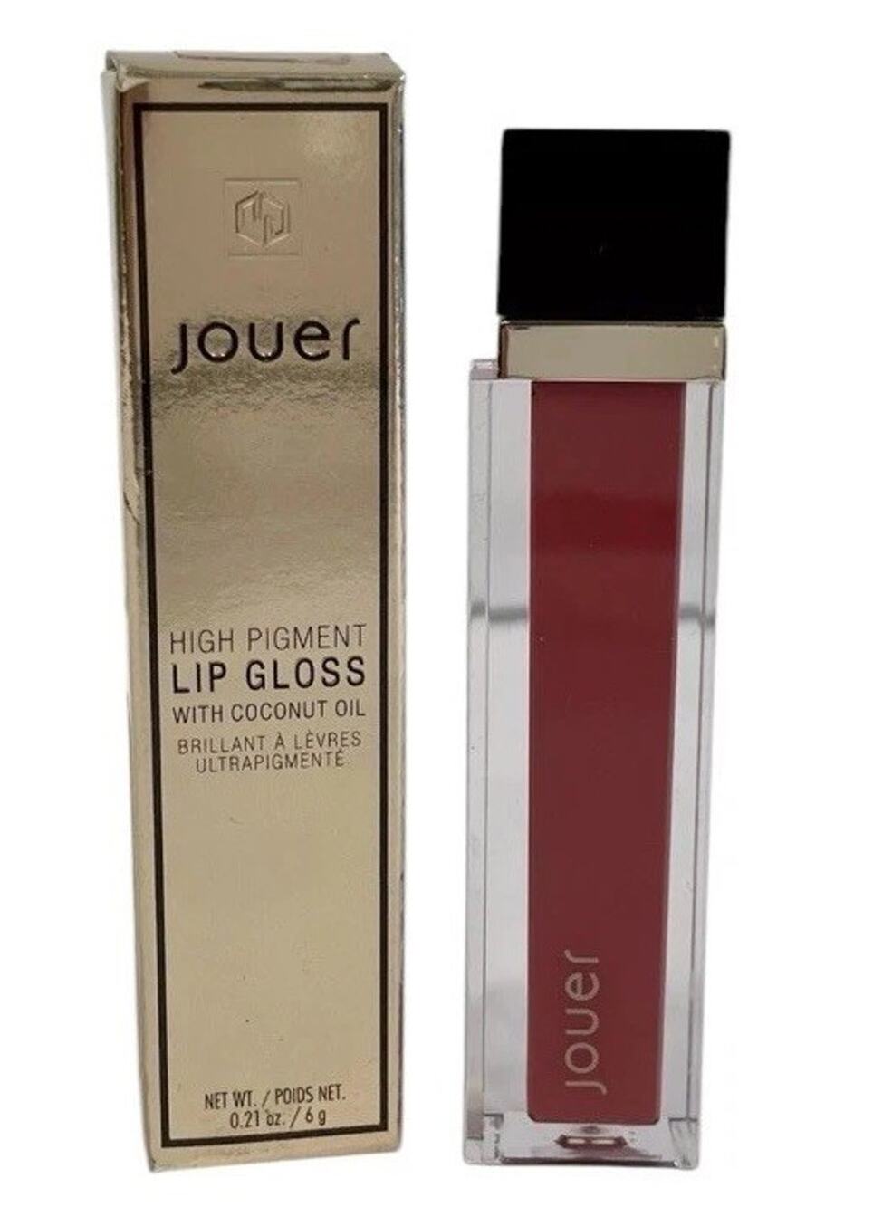 Jouer Rodeo High Pigment Lip Gloss Color Pink Full Size Coconut Oil Lipstick .21
